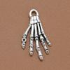 Alloy Pendant Charm Necklace Charms For Jewelry Making Skeleton Hand Shape Antique Silver 10Pcs