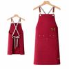 Water Resistant Work Apron Adjustable Straps Oil Resistant Canvas Apron Crossback Straps Large Front Pockets Restaurant Apron