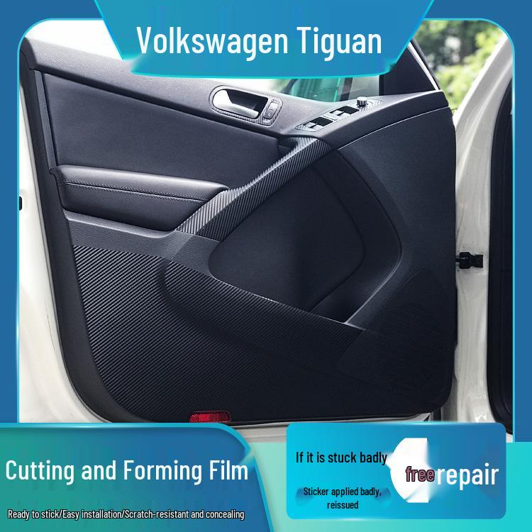 Volkswagen Tiguan 10-17 Innenraum Kohlefaser Kratz- & Trittschutz Konsole & Tür Kit