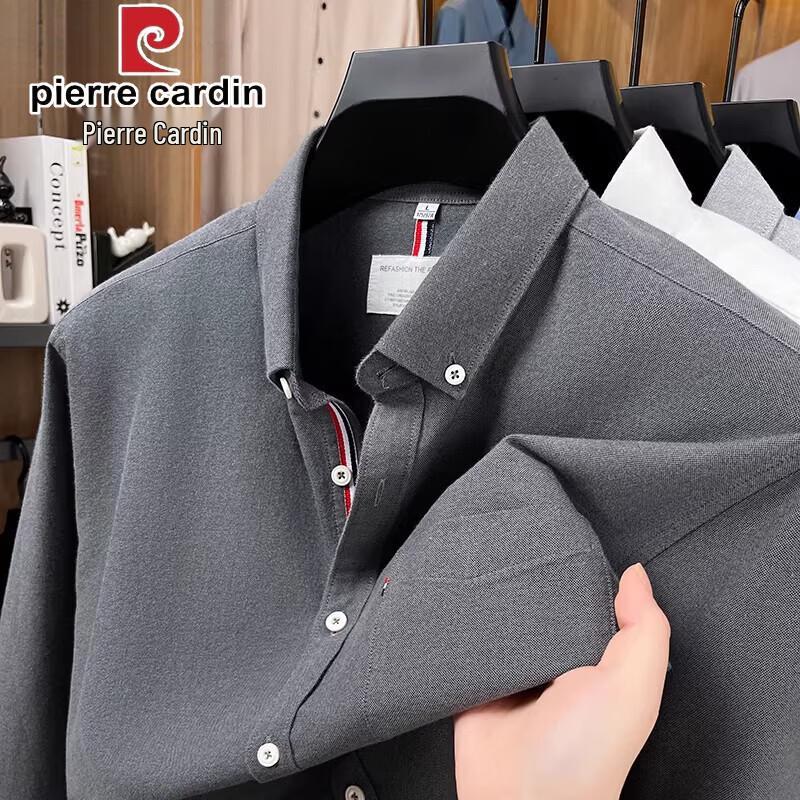 

Pierre Cardin Men s 100% Cotton Brushed Long-Sleeve Shirt with Pocket L
