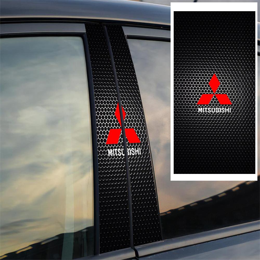 Adesivi Decorativi per Montante Centrale, Portiere Auto, Emblemi Auto per Mitsubishi X EX ASX L200 Colt Outlander Pajero Lancer Eclipse