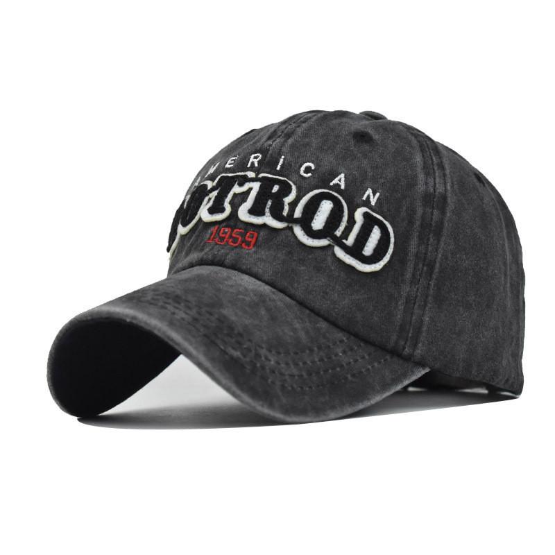 Hotrod Classic Baseball Cap With Washed Vintage Look And Wide Brim For Casual Wear чёрный