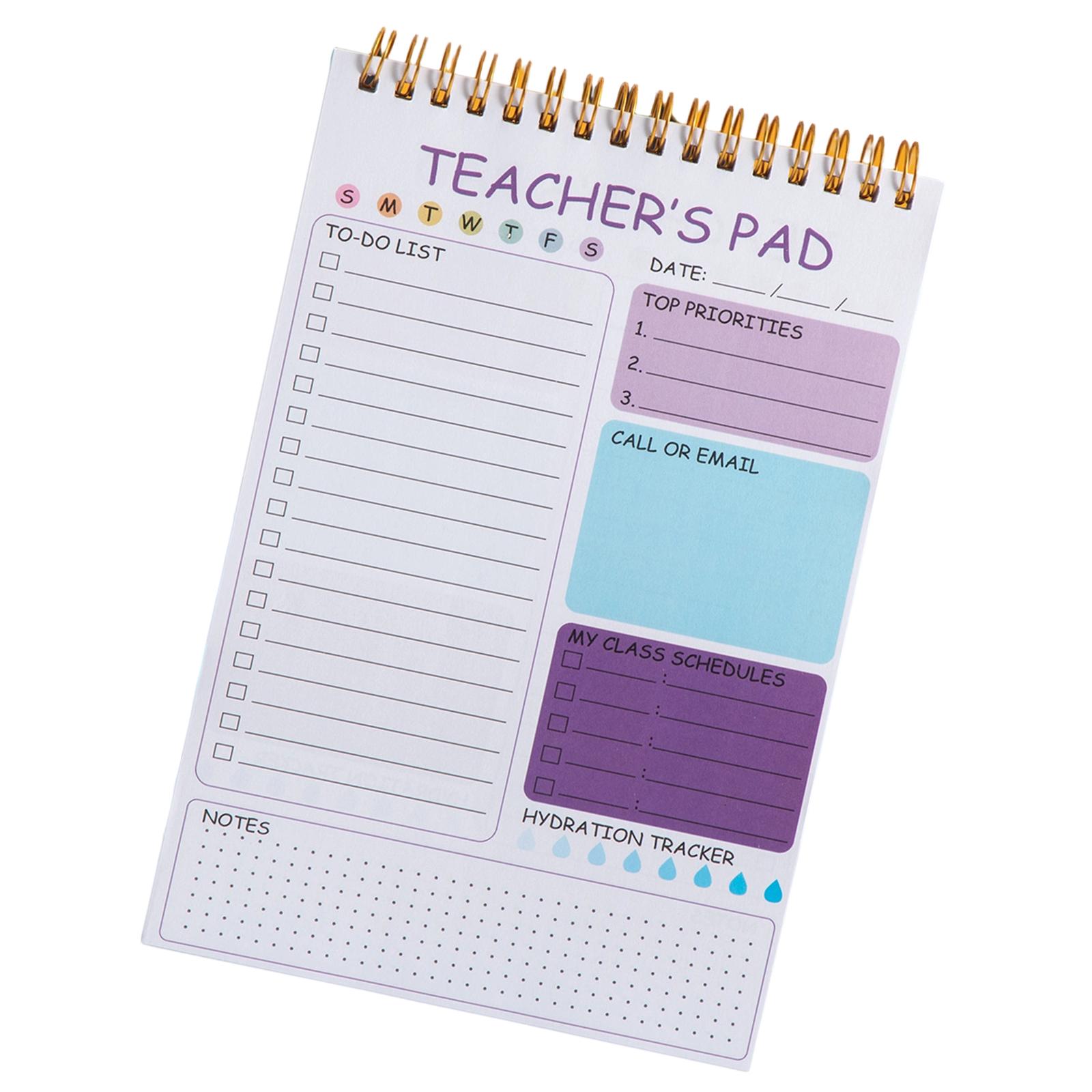 Teacher Daily Journal Twin Coil Binding Academic Journal 52 Sheets Teacher Memo Pad for Lesson and Work Scheduling