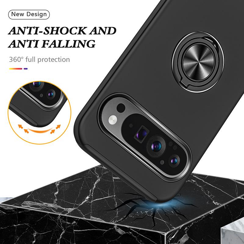 Google Pixel 9 Phone Case 9A Magnetic Car Holder, Drop-Proof, Popular Model with PRO Finger Ring, Frosted Finish