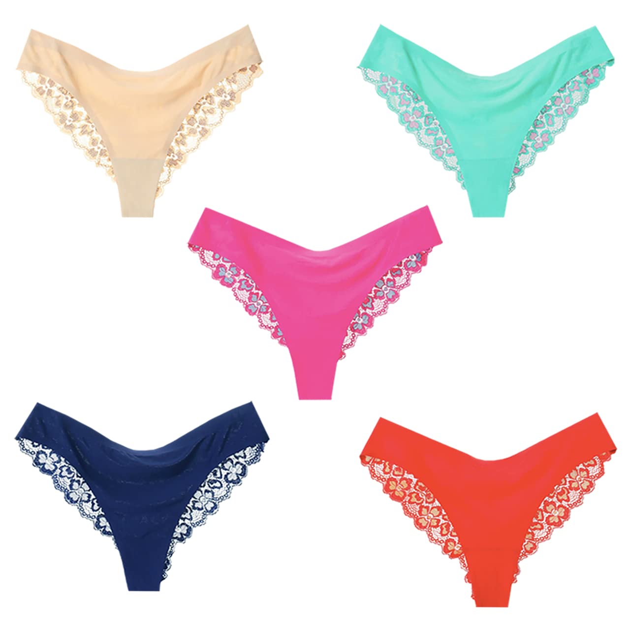 

ОДНО ОГРАНИЧЕНИЕ Цветочный Бесшовный Вышитый PTS021S5 Комплект из 5 предметов T-Back, Женские трусики, Брюки, (Набор 5)