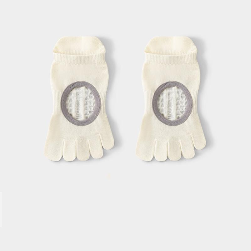 Neue Pilates Socken Yoga Socken Reine Baumwolle Rutschfest Zehenisolation UK4-7