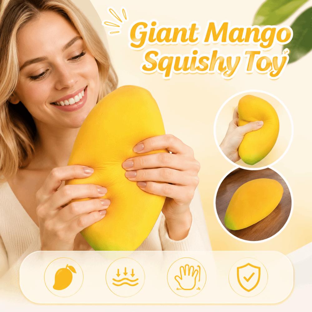 Yellow Giant Mango Squishy Toy Super Soft Mango Squeeze Toy Sensory Stress Ball  Office Desk Toy