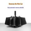 Three-Fold Automatic Reverse Umbrella with Reflective Edging & LED Light, Customizable Logo, All-Weather Protection for Business Use