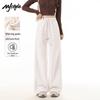 MJ STYLE Women's Double-Sided Fleece Wide-Leg Sweatpants