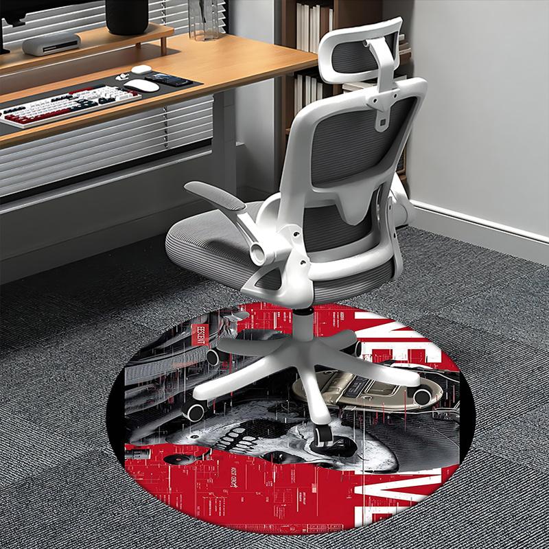 

Cyberpunk Skull,Retro Radio Chair mat Round Rug Office carpet, Non slip, Suitable for Living Rooms, Bedrooms decor.1205389a 80cm by 80cm