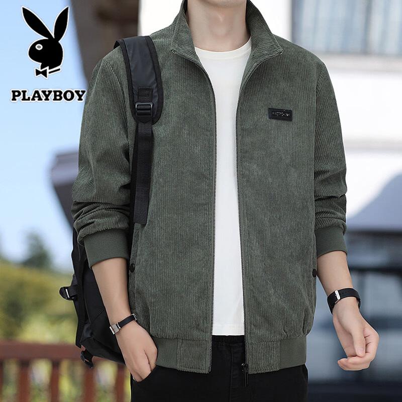Playboy Men's Corduroy Stand Collar Jacket
