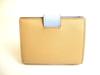 Authentic PRADA Sand Light Blue Leather Small Saffiano and Smooth Leather Wallet #a066 Open Box