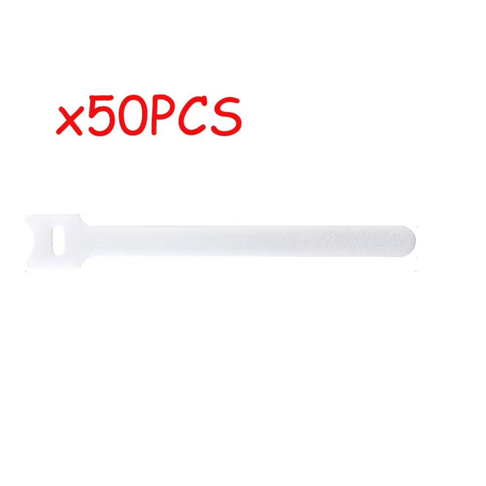 50 Stück Wiederverwendbare Klett-Kabelbinder Befestigungsbänder Mehrzweck-Kabelorganisatoren für Computer/TV/Elektronische Geräte