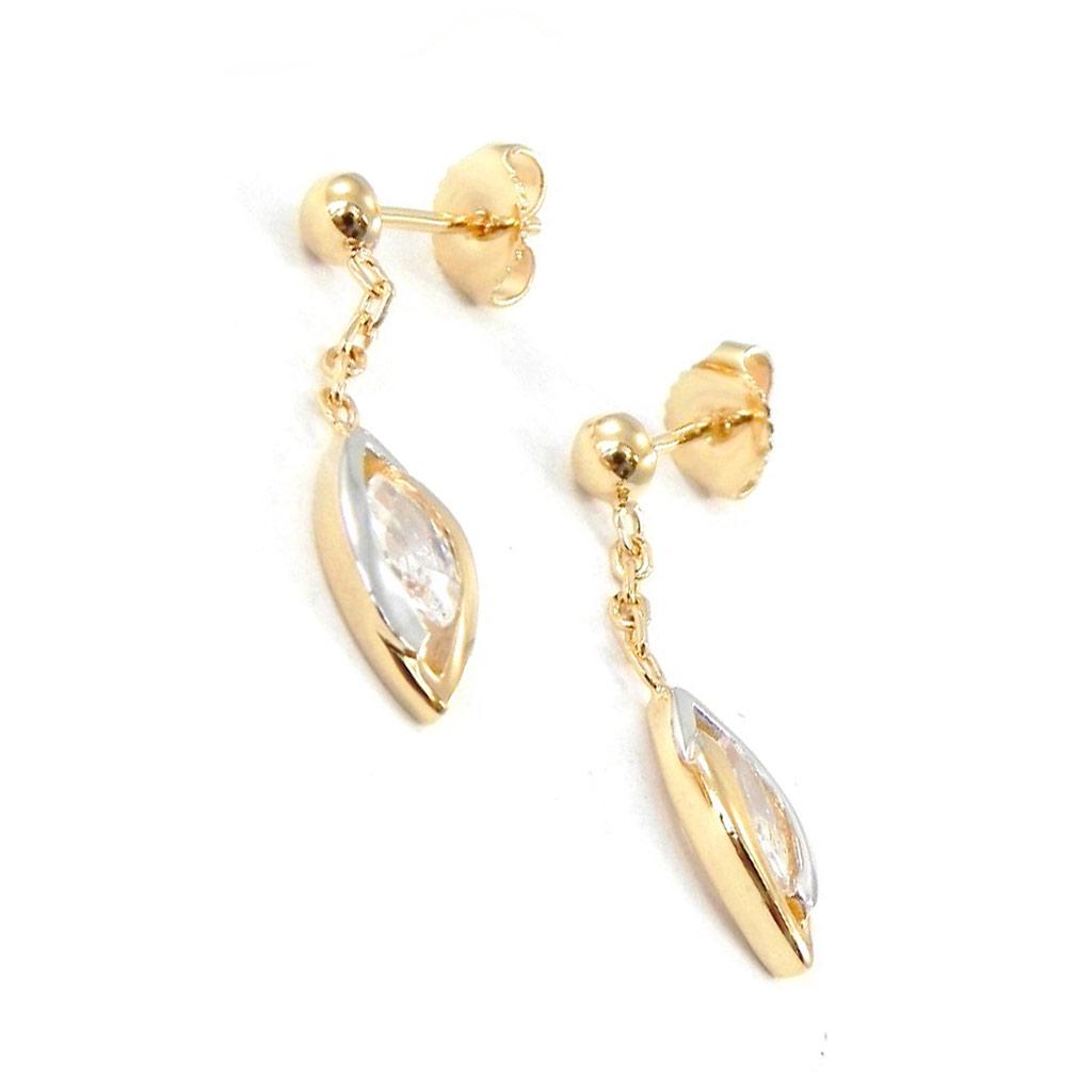 Altesse [G2297] - Two-tone 'Câlin' Gold Plated Earrings