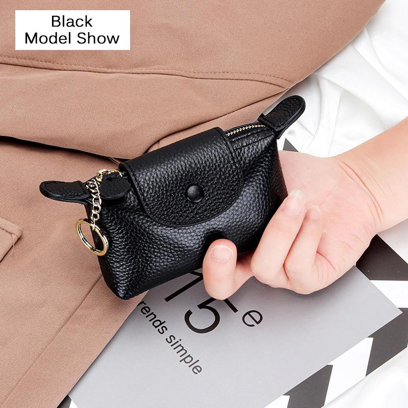 2024 Nová originální kožená peněženka na mince Mini dámské peněženky s přívěskem na klíče Krátká peněženka s patentkou Hobo Key Wallet Držák karty z telecí kůže