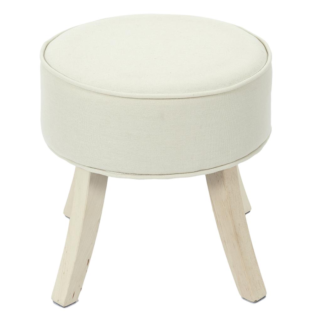 Les Trésors De Lily [A2265] - Tabouret bois 'Scarlett' beige (lin) - 36x36x36 cm