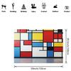 2D Geometric Abstract Backdrop Red Yellow Blue Squares Party Background Cloth
