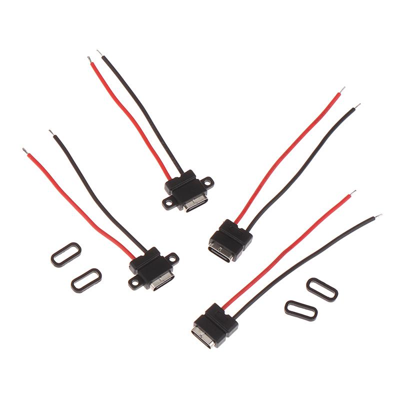 1 Stück USB Typ C Wasserdichter Stecker Lötdraht Buchse Schnellladung Typ-C Ladeschnittstelle Buchse