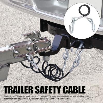 Cable de seguridad para remolque con gancho S 3500 lbs de capacidad de carga 27.6 pulgadas de longitud máxima de extensión Cuerda de remolque con resorte para RV