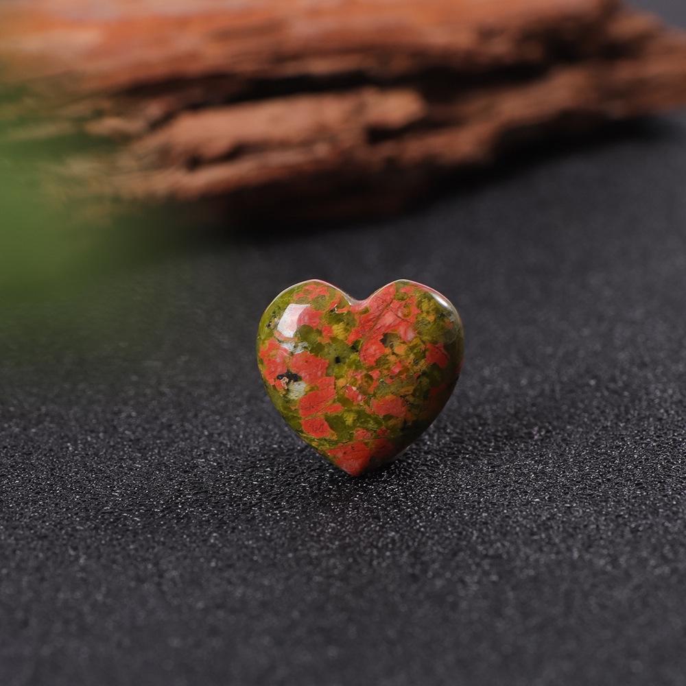 8x20mm Natural Stone Peach Heart Pendant - Crystal, Jade, Agate Gem for DIY Jewelry