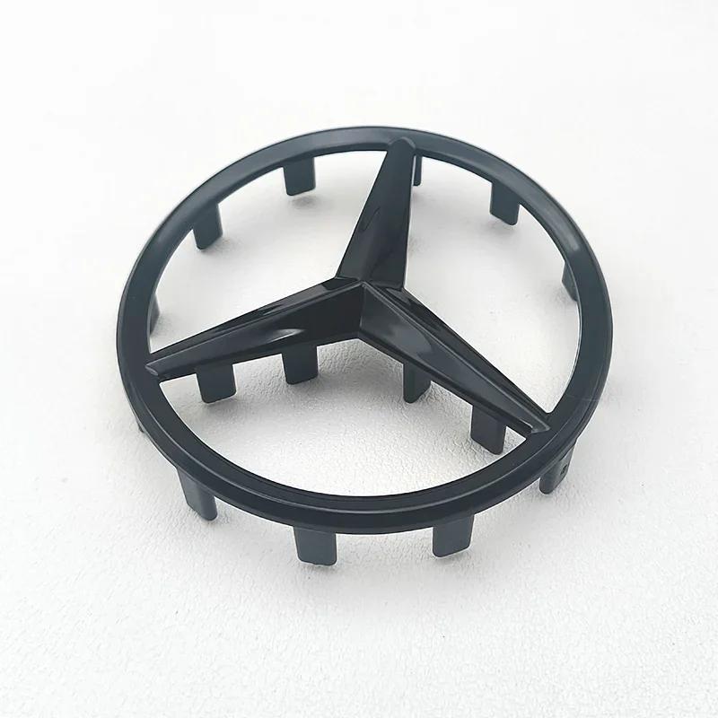 2025 Hot 52mm 58mm ABS Chrome Black Star Logo Mercedes Steering Wheel Logo Sticker For Mercedes Benz C E S Class W253 Emblem Acc