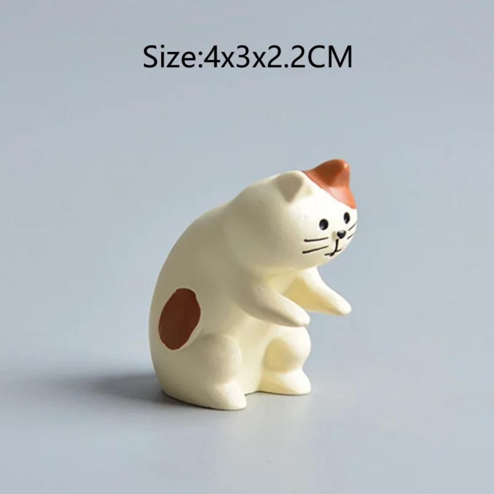 Cartoon Katze Frosch Bär Gelber Stuhl Computer Büro Modell Mini Actionfiguren Harz Wohnaccessoires Schreibtisch Figur Spielzeug