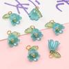 10Pçs Pingente DIY Flor do Vale de Resina com Textura de Simulação Tridimensional