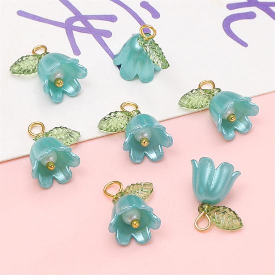 10Pçs Pingente DIY Flor do Vale de Resina com Textura de Simulação Tridimensional