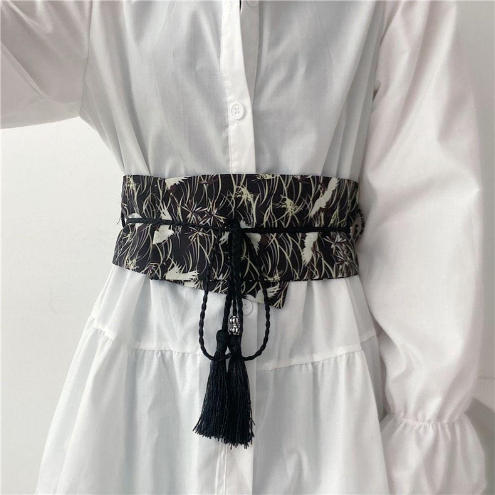 Embroidered Cloth Wide Belt Chinese Style Hanfu Cummerbunds Simple   Girl