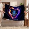Everton FC Personalized Fleece Blanket With Football Logo, Custom Name Text Soft Warm Home Throw Blanket