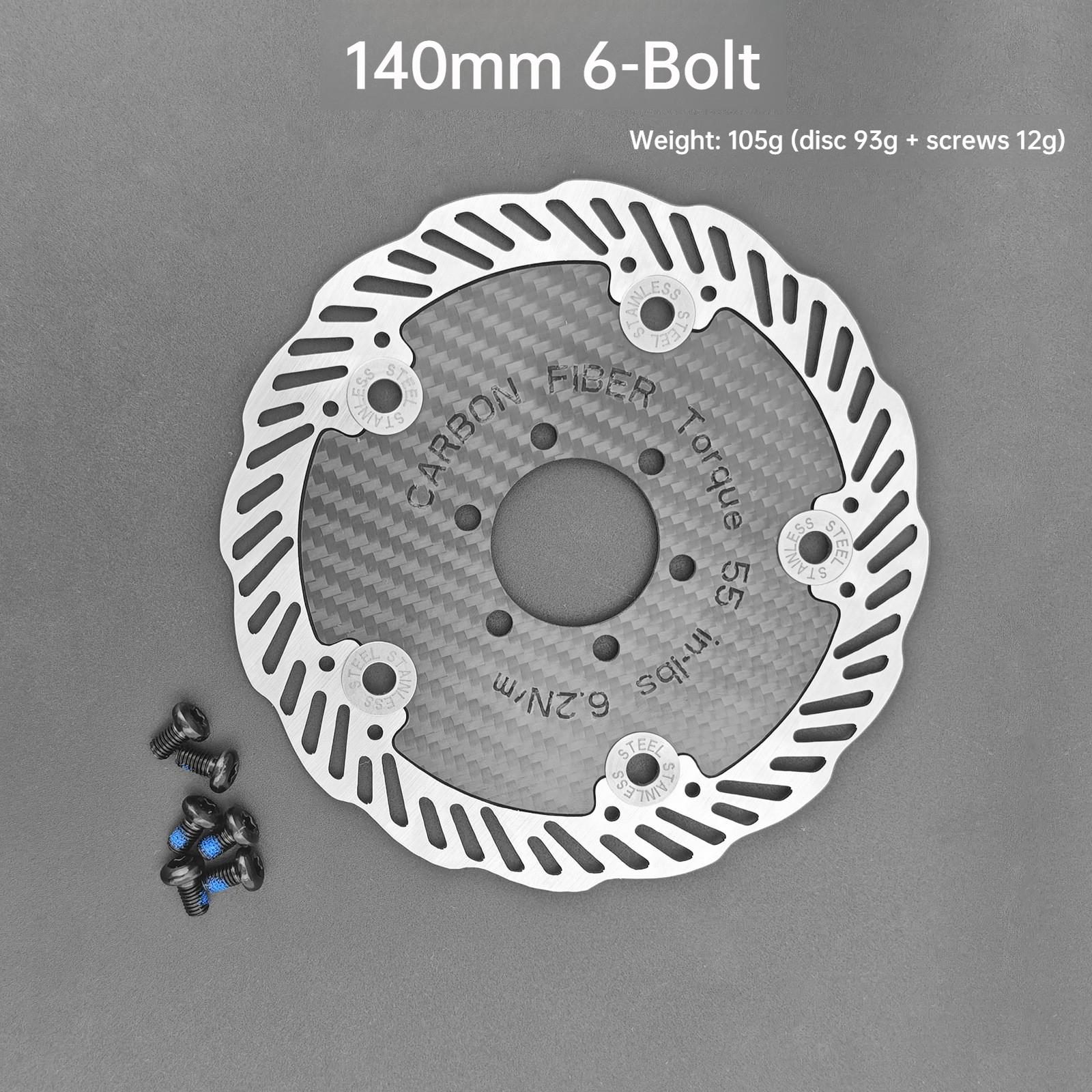 

Mountain Road Bike Carbon Fiber Brake Rotor Ultra Light Heat Dissipation Center Lock 6-Bolt 140/160mm Disc Brake Pad 140mm 6-Bolt