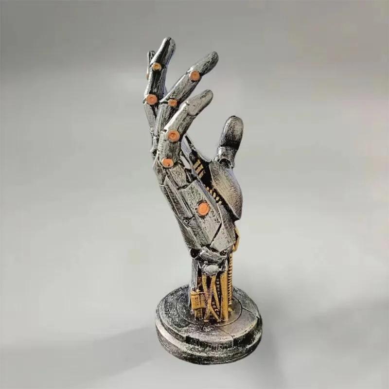 Futuristic Punk Mechanical Hand Resin Stand Storage Holder for Gaming Controllers Multiplatform Compatibility