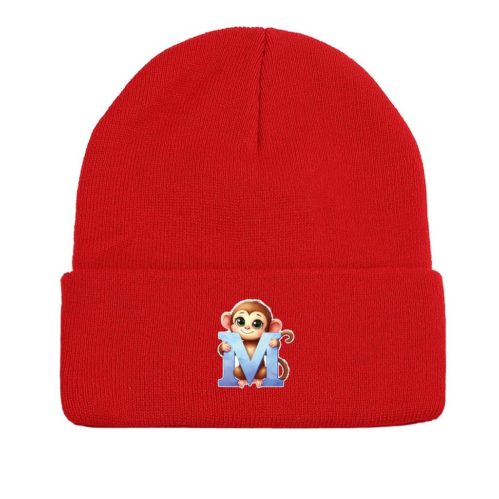 1pc, Alphabet A To Z and Animals Print Knitted Cap Beanie, 260 Knit Hats To Choose, for Men And Women