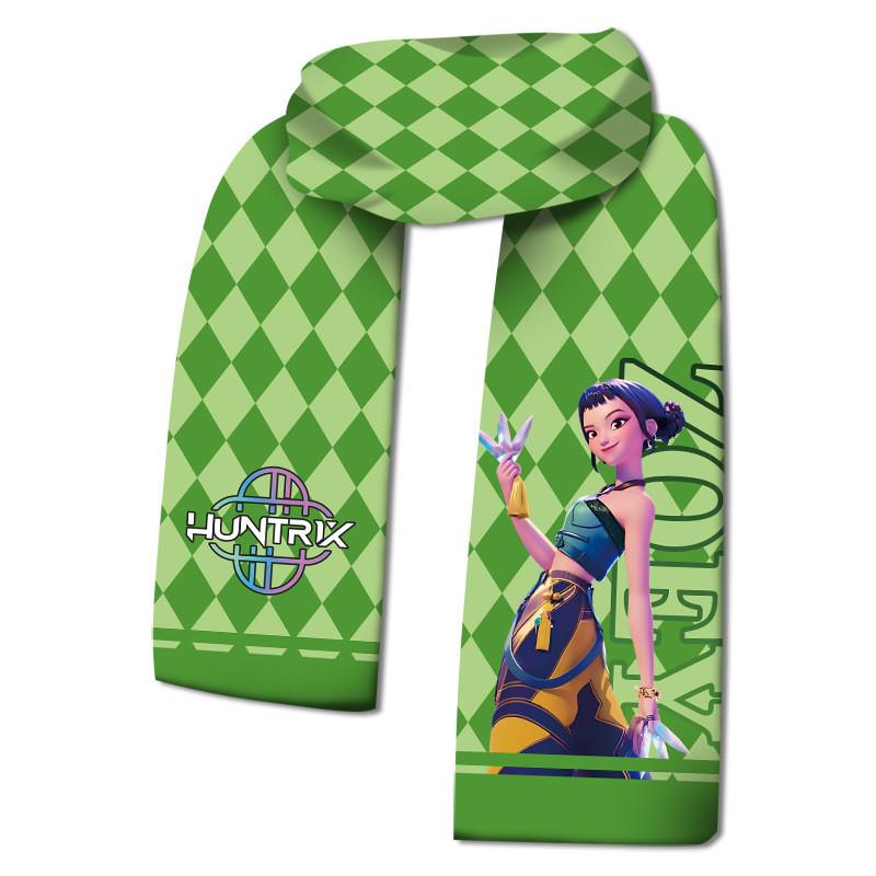 Cachecóis de Veludo Anime Print Rumi Mira Zoey Outono Inverno Cachecol para Crianças Meninos Meninas