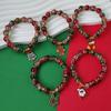 Christmas Diamond Santa & Snowflake Glass Bracelet: Stylish & Versatile Holiday Accessory.