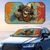 Funny Peeking Skeleton Sun Visor Car Front Windshield Sun Shade Foldable Reflective UV Protection Heat Insulation Cover
