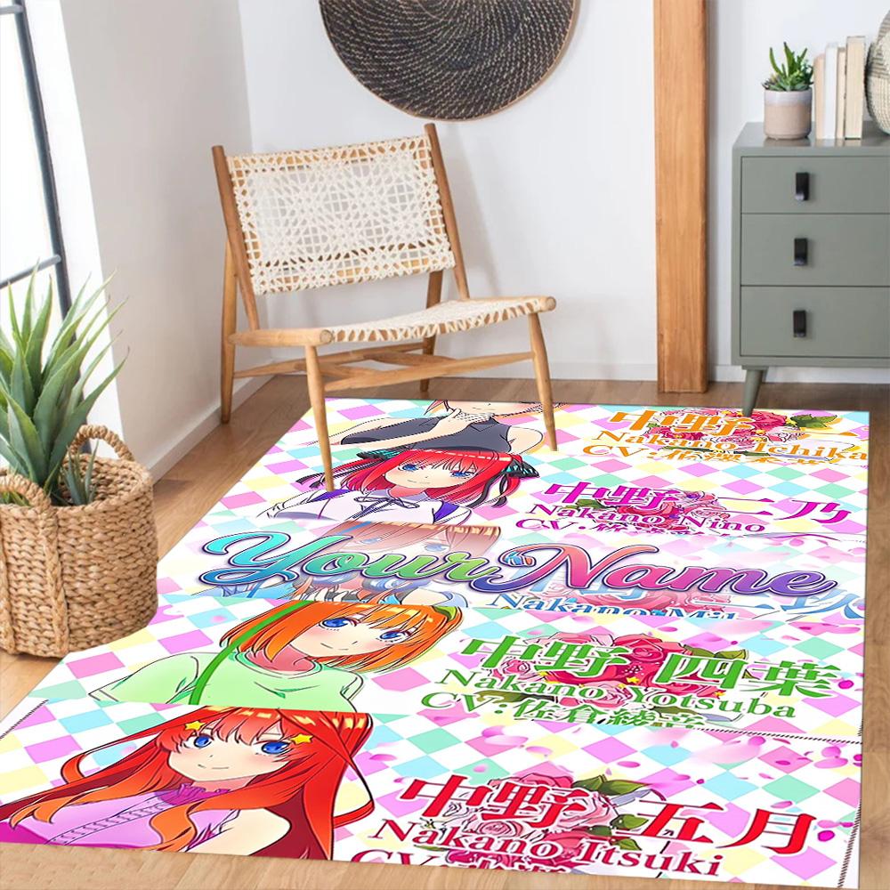 Quintessential Quintuplets Customize Your Name Carpet Perfect for Bedrooms Decorate room Balcony Kitchen Anti-slip Rug Office home decor