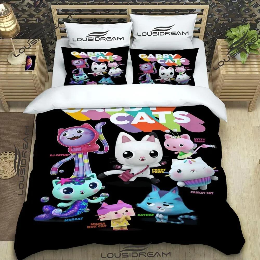Cartoon Gabby'S Dollhouse Bedding Set For Bedroom Soft Bedspreads For Bed Linen Comefortable Duvet Cover Quilt And Pillowcase
