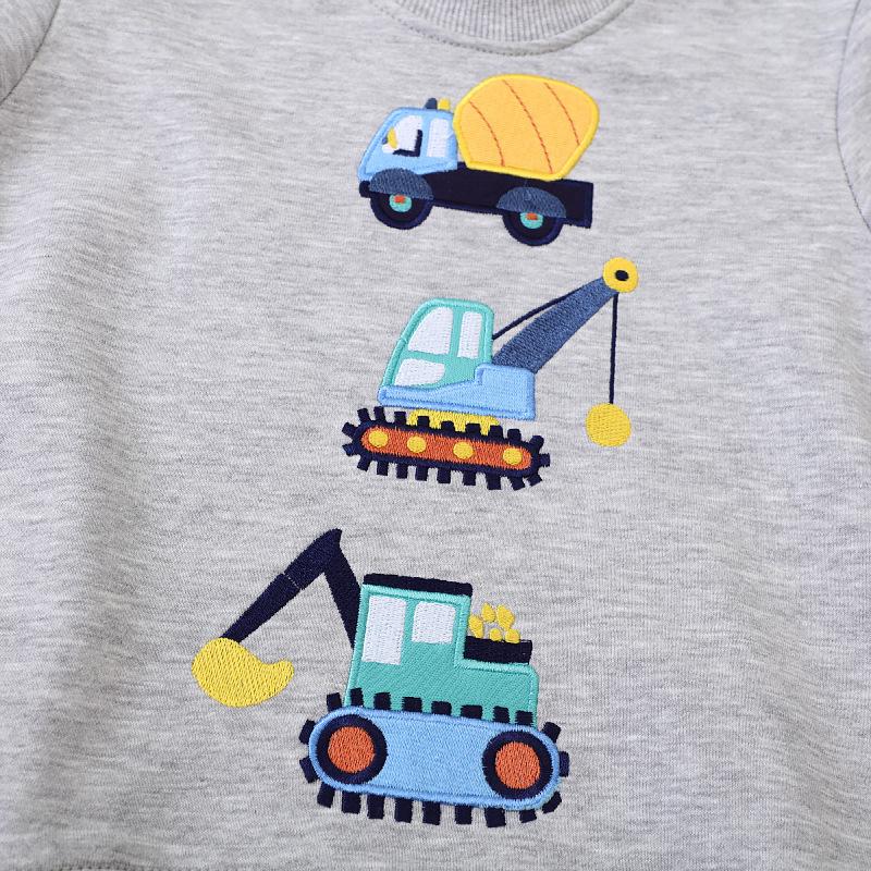 JumpingMeters Trendy Boys' Long Sleeve Knit Hoodie - European & American Children's Autumn Wear