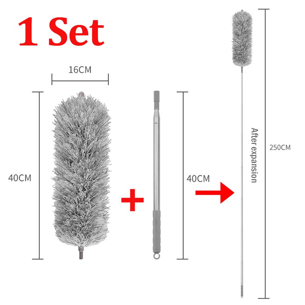 Telescopic Cleaning Duster Brush 2.8/2.5/1.4m Extended Long Crevice Spider Web Microfiber Brushes Bendable Dust Cleaning Tools