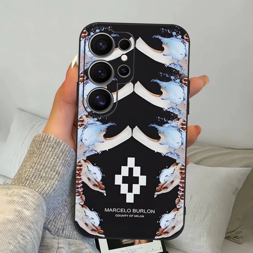 M-MARCELO B-BURLON Phone Case For Samsung S 24 Fe 25 Ultra Plus 20 Lite 21 30 22 23 24 22 Ultra 5G Fundas