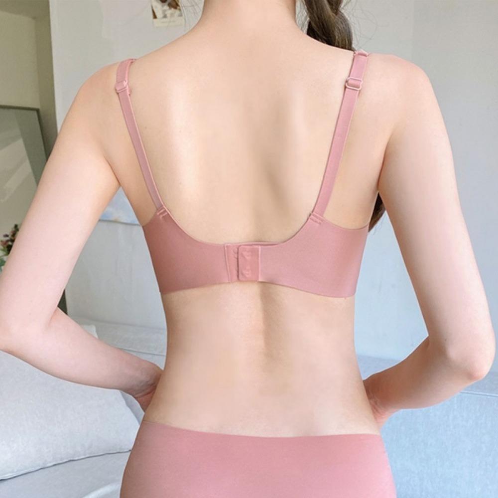 Push Up Bra Backless Women Jelly Bras Low Cut Sexy Plunge Brassiere Open Back Wedding Underwear Invisible Seamless Deep V Lingerie
