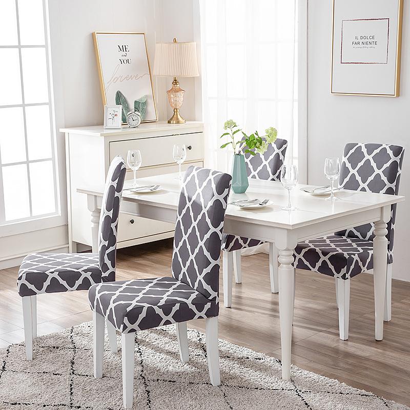 Printed Christmas Day Elastic Chair Cover Household One-Piece Half-Pack Stool Cover Hotel Dining Table Chair Cover
