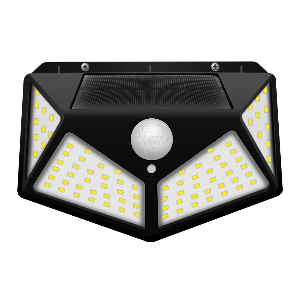 Außen-Solarleuchte 100 LED Solar-Wandleuchten Wasserdichter Bewegungssensor Solarbetrieben Sonnenlicht Straßenlaterne für Gartendekoration