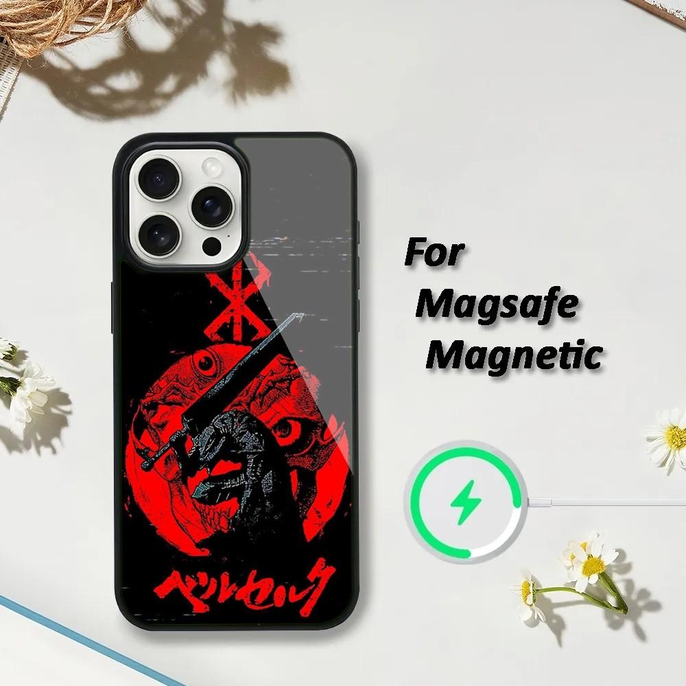 

Чехол для телефона с мангой B-Berserk для iPhone 16,15,14,13,12,11,Plus,Pro,Max,Mini, с магнитной беспроводной зарядкой Magsafe iPhone12