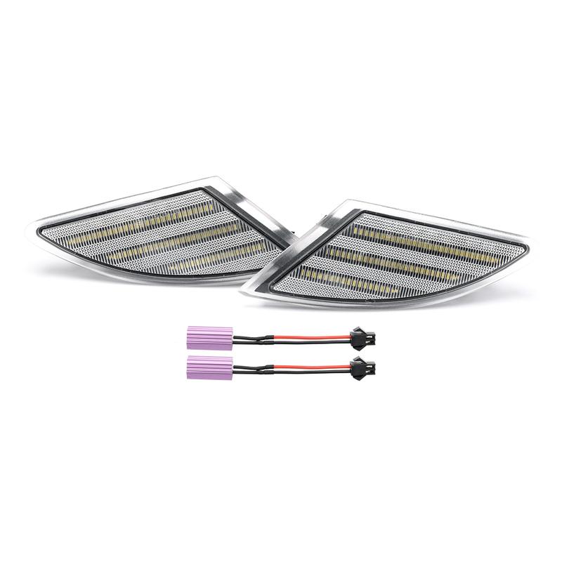 Replace OEM#A2518200121 Front Bumper White LED Fender Repeater Reflector Side Marker Lights For Benz W251 R-Class 2006-2010