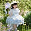 2026 Sommer Prinzessin Lolita Aufgebauschtes Schleppenkleid - Super Feenhafter Stil Festliches Kleid für Kleine Mädchen