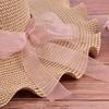 Women Sun Hat Big Wide Brim Beach Handmade Floral Summer Straw Sun Cap