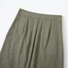 RAIN.CUN Women's Thin Linen Blend A-line Midi Skirt