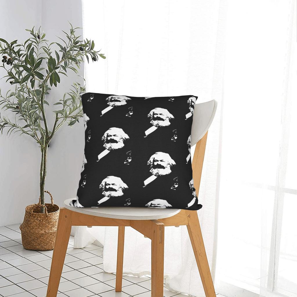 Karl Marx Engels And Lenin Pillow Cover  Vintage Pillow Case For Office Car Home Decor Soft Pillowcases Gift Idea
